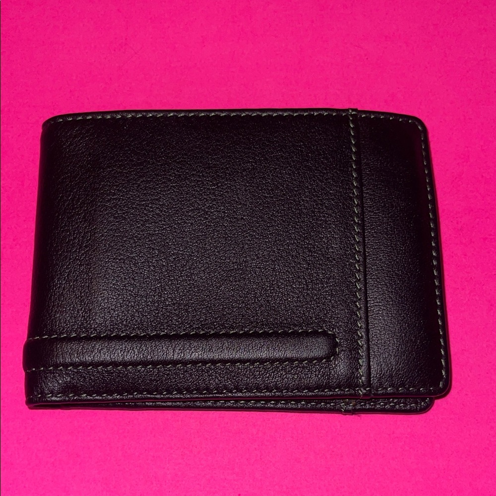 Lodis Black Leather Money Clip